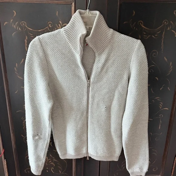 Prada made in Italy vintage gray zipper front sweater cardigan size 42